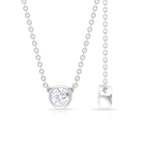 Certified Moissanite Solitaire Necklace in Bezel Setting