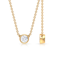 Certified Moissanite Solitaire Necklace in Bezel Setting