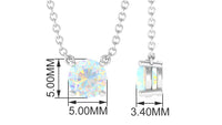 5 MM Round Shape Ethiopian Opal Solitaire Necklace in Prong Setting