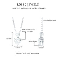 Certified Moissanite Double Heart Necklace in Prong Setting