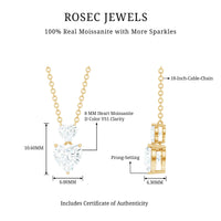 Certified Moissanite Double Heart Necklace in Prong Setting