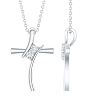 Certified Moissanite Cross Pendant Necklace With Chain
