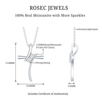 Certified Moissanite Cross Pendant Necklace With Chain