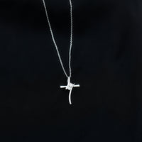 Certified Moissanite Cross Pendant Necklace in sterling Silver