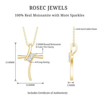 Certified Moissanite Cross Pendant Necklace With Chain
