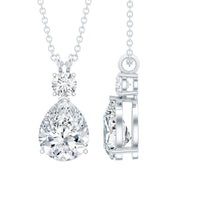 Certified Moissanite Teardrop Pendant Necklace