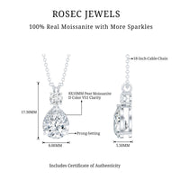 Certified Moissanite Teardrop Pendant Necklace