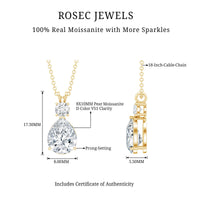 Certified Moissanite Teardrop Pendant Necklace