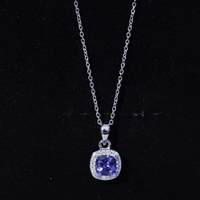 Real 1.2 Carat Tanzanite Bridal Necklace with Silver Chain