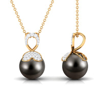 Nature Inspired 8 Carat Tahitian Pearl and Diamond Drop Pendant