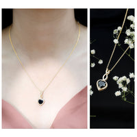 2 Carat Black Onyx Infinity Heart Pendant with Diamond