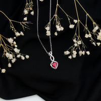 Lab Grown Ruby Infinity Heart Necklace With Chain