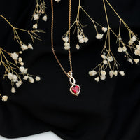 Lab Grown Ruby Infinity Heart Necklace With Chain