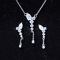 Certified Moissanite Bridal Necklace and Earrings Set