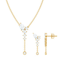 Certified Moissanite Bridal Necklace and Earrings Set