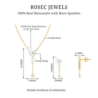 Certified Moissanite Bridal Necklace and Earrings Set