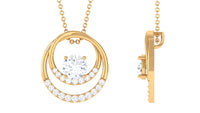 1.4 Carat Certified Moissanite Interlocked Circle Pendant Necklace