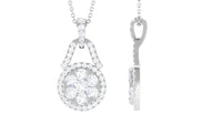 1.25 CT Certified Moissanite Modern Drop Pendant Necklace