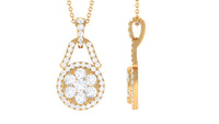 1.25 CT Certified Moissanite Modern Drop Pendant Necklace