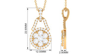 1.25 CT Certified Moissanite Modern Drop Pendant Necklace