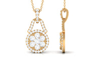 1.25 CT Certified Moissanite Modern Drop Pendant Necklace