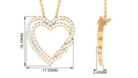 Certified Moissanite Double Heart Pendant Necklace For Her