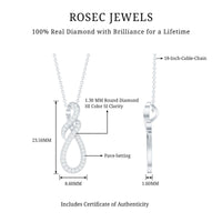 Natural Diamond Infinity Knot Pendant Necklace