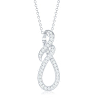 Natural Diamond Infinity Knot Pendant Necklace