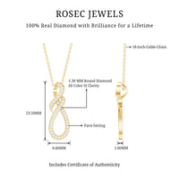 Natural Diamond Infinity Knot Pendant Necklace