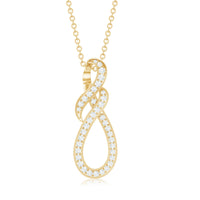 Natural Diamond Infinity Knot Pendant Necklace