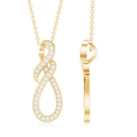 Natural Diamond Infinity Knot Pendant Necklace