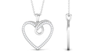 Pave Set Diamond Open Heart Pendant Necklace