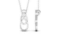 Interlock Infinity Pendant Necklace with Real Diamond