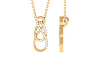 Interlock Infinity Pendant Necklace with Real Diamond