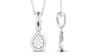Real Diamond Teardrop Pendant Necklace with Infinity Bail
