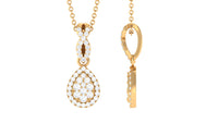 Real Diamond Teardrop Pendant Necklace with Infinity Bail