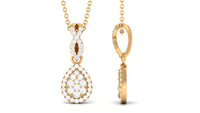 Real Diamond Teardrop Pendant Necklace with Infinity Bail