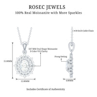 Vintage Style Oval Moissanite Bridal Necklace With Chain