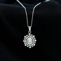 Vintage Style Oval Moissanite Bridal Necklace With Chain