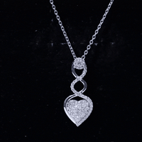 Natural Diamond Infinity Heart Pendant Necklace