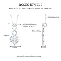Natural Diamond Infinity Heart Pendant Necklace