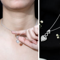 Natural Diamond Infinity Heart Pendant Necklace