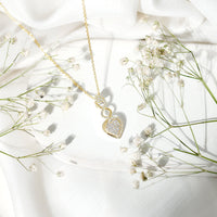 Natural Diamond Infinity Heart Pendant Necklace