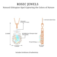 Certified Real 1 Carat Ethiopian Opal Statement Necklace