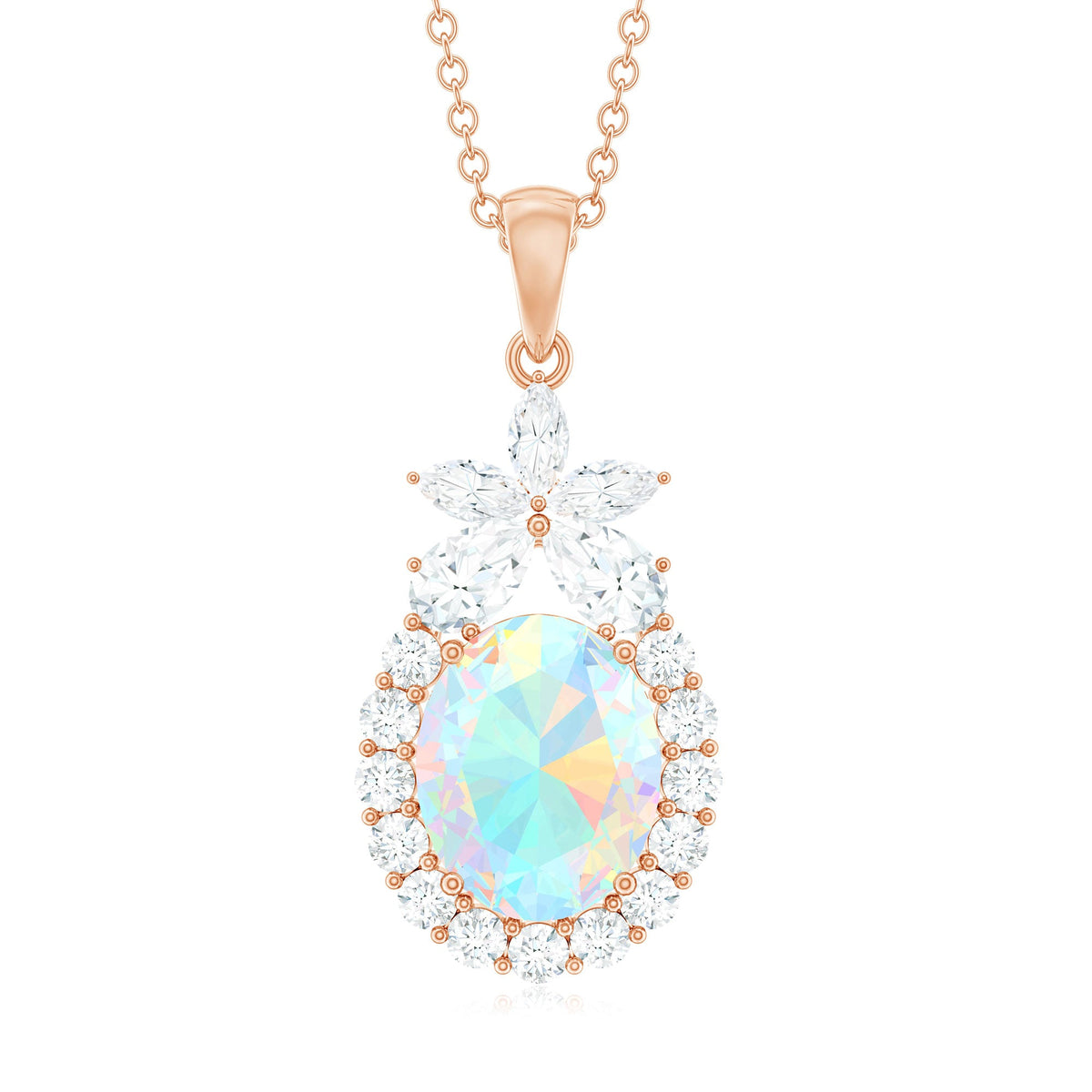 Certified Real 1 Carat Ethiopian Opal Statement Necklace