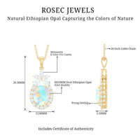 Certified Real 1 Carat Ethiopian Opal Statement Necklace