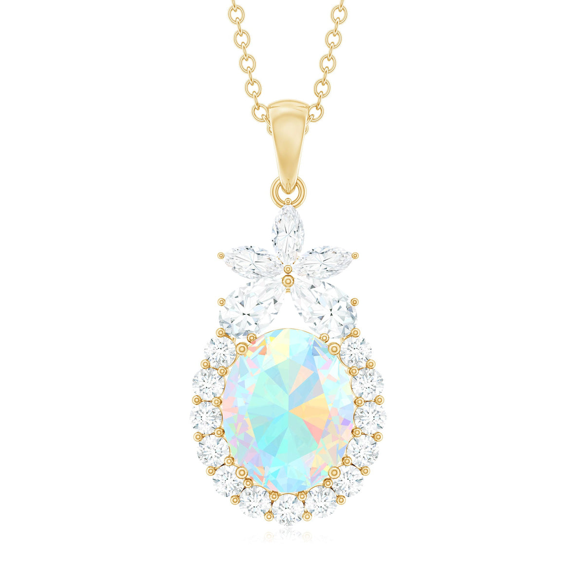 Certified Real 1 Carat Ethiopian Opal Statement Necklace