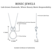 Certified Lab Grown Diamond Infinity Love Knot Necklace For Her