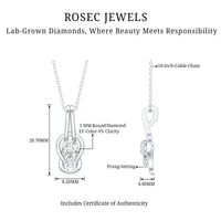 Certified Lab Grown Diamond Love Knot Pendant Necklace