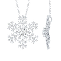 Lab Grown Diamond Snowflake Winter Necklace